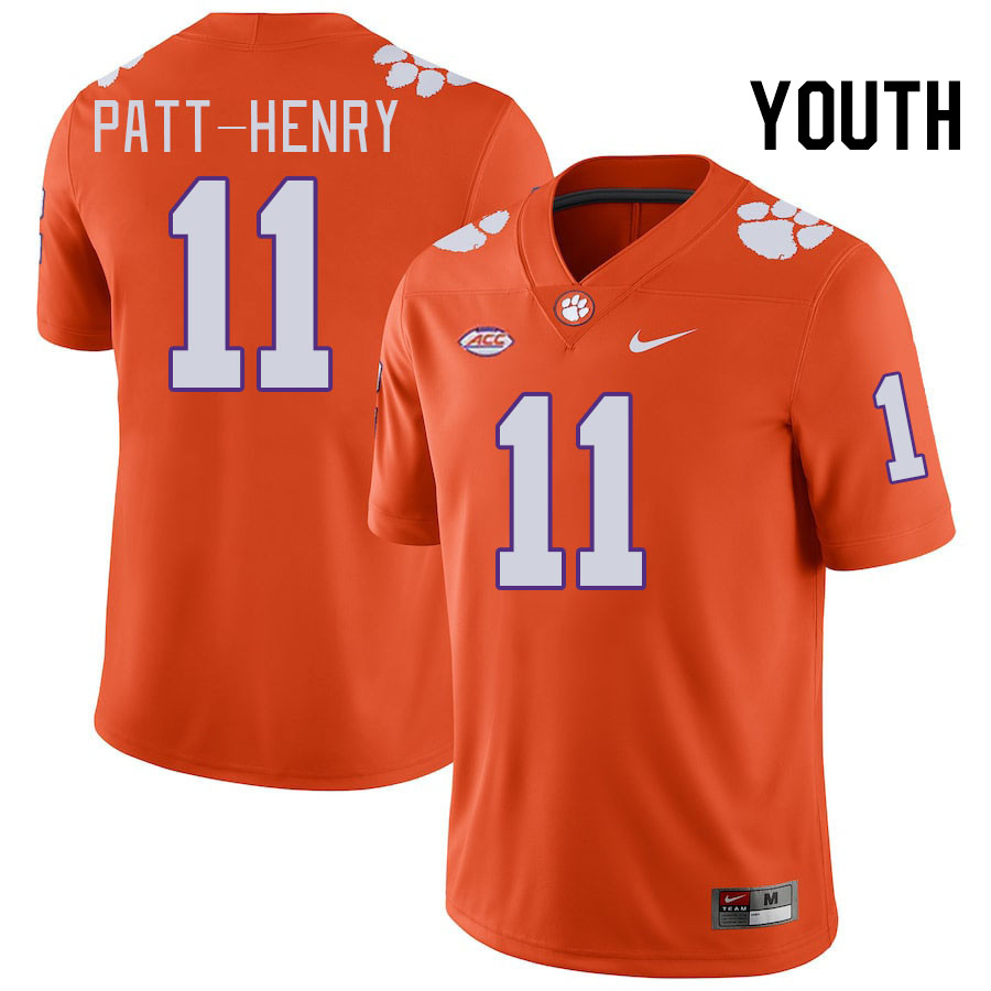 Youth #11 Olsen Patt-Henry Clemson Tigers College Football Jerseys Stitched-Orange